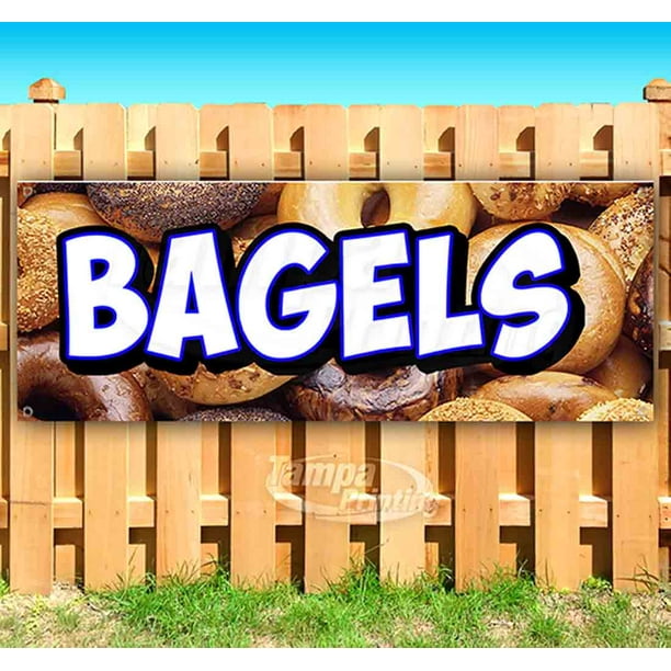 Heavy-Duty Vinyl Single-Sided with Metal Grommets Everything Bagel Pretzel 13 oz Banner Non-Fabric 